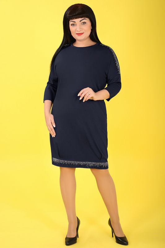 Basic dress elegant knitted with rhinestones