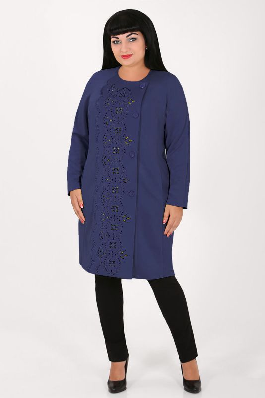 Belarusian blue cardigan with perforation