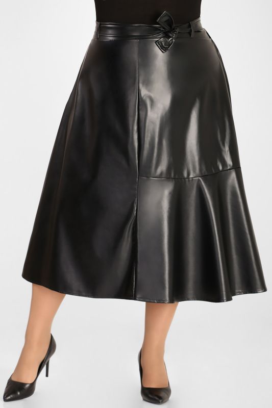 Black eco-leather skirt