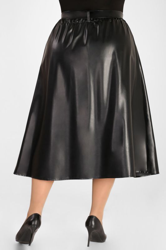 Black eco-leather skirt