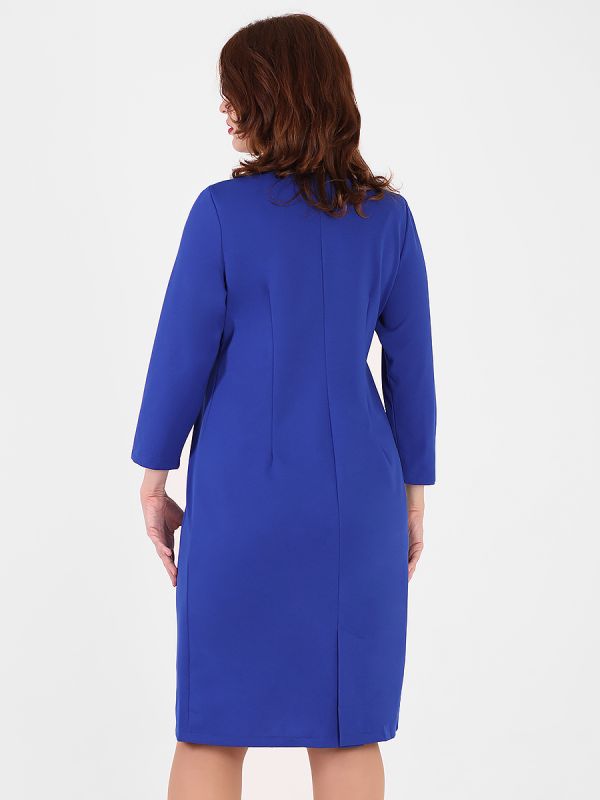 Dress with a voluminous brooch blue elegant