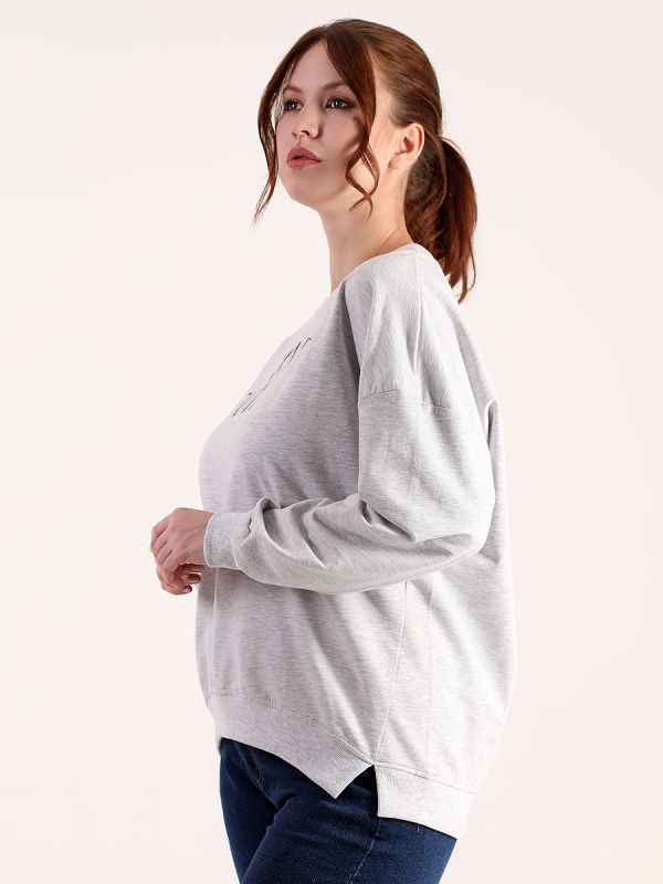 Oversized Sweatshirt Light Grey women's Turkey