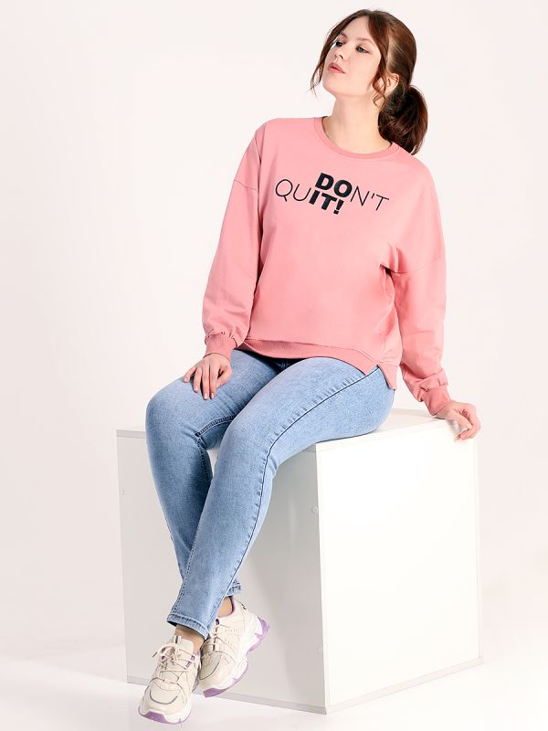 Powder Colored Turkish Women's Sweatshirt