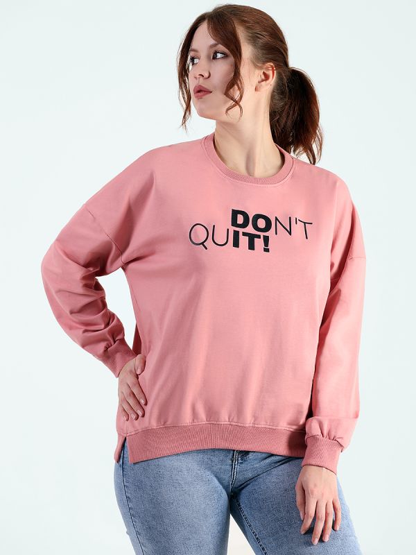 Powder Colored Turkish Women's Sweatshirt