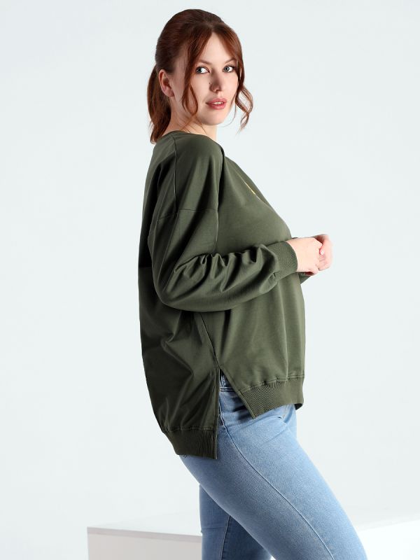 Large size olive sweatshirt